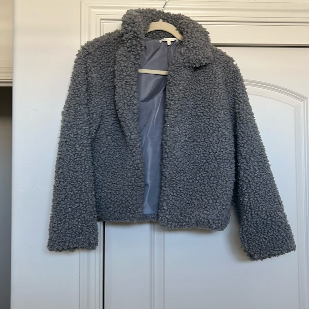 Blue/ grey jacket. Sherpa material. Size small